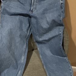 Abercrombie & Fitch Baggy Low-Rise Blue Jeans – Size 28 Regular Dark Marble