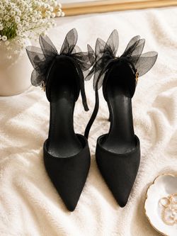 SHEIN Black Bow High Heels