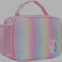 Bagseri Lunch Bag Glitter Pink Unicorn
