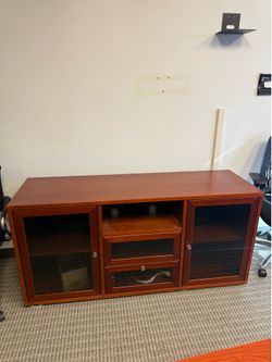 Wood Glass Media Console