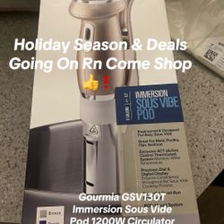 Gourmia GSV130T Immersion Sous Vide Pod 1200W Circulator Precision Cooker White 