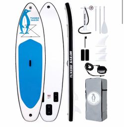 Tuxedo Sailor Inflatable Paddle Board with Accessories 10'6''/11'Stable SUP blue and white