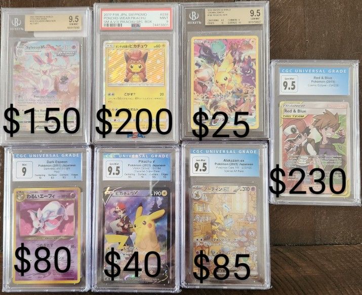 Pokemon Graded Cards (Various Cards & Prices)