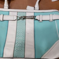 Blue And White Coach Purse