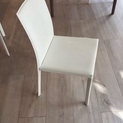 Súper Deal ——Modern White Faux Leather Dining Chairs – Set of 6 Color: Off White 