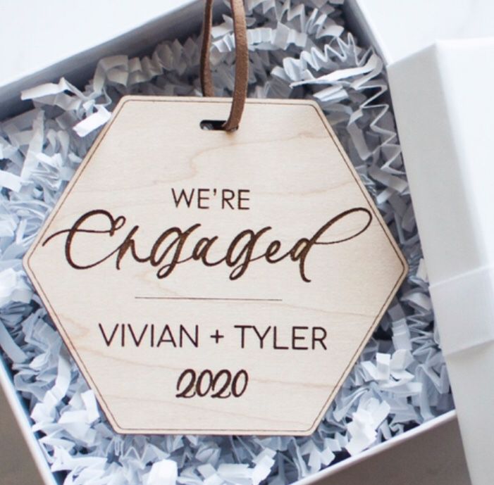 Engaged Ornament - Hand Lettering Calligraphy Gift