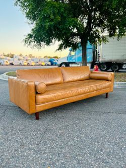 Leather MCM Couch Sofa