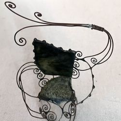 MAKE AN OFFER - Small Wire and Malachite Fairy Chair