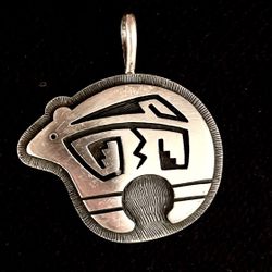 Vintage Sterling Silver Bear Pendant Handmade