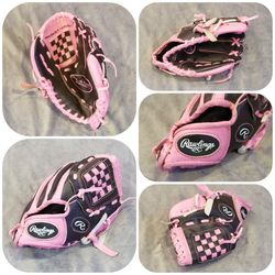 Rawlings 8 1/2" Youth, Pink & Black, Basket Web Baseball Glove