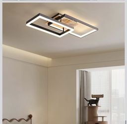 Modern Chandeliers Ceiling Light,LED Square Chandelier 32W Semi Flush Mount Ceiling Lamp Geometric Linearing Indoor for Kitchen Bedroom Office Living 
