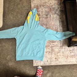 Cyan Sp5der Heavy Web Hoodie 