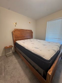 Rustic Queen bed frame and mattress
