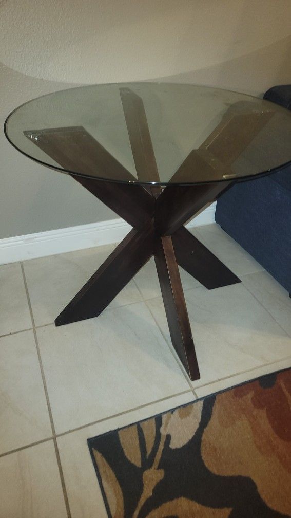 Glass and Wood Table