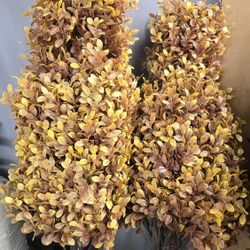 2 Pack 30in Artificial Tree Boxwood Yellow Brown (Pot Not Included)
