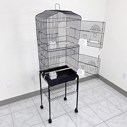 (NEW) $55 Bird Cage 60” Tall Standing Parrot Parakeet with Rolling Stand 18x14x60 Inches 