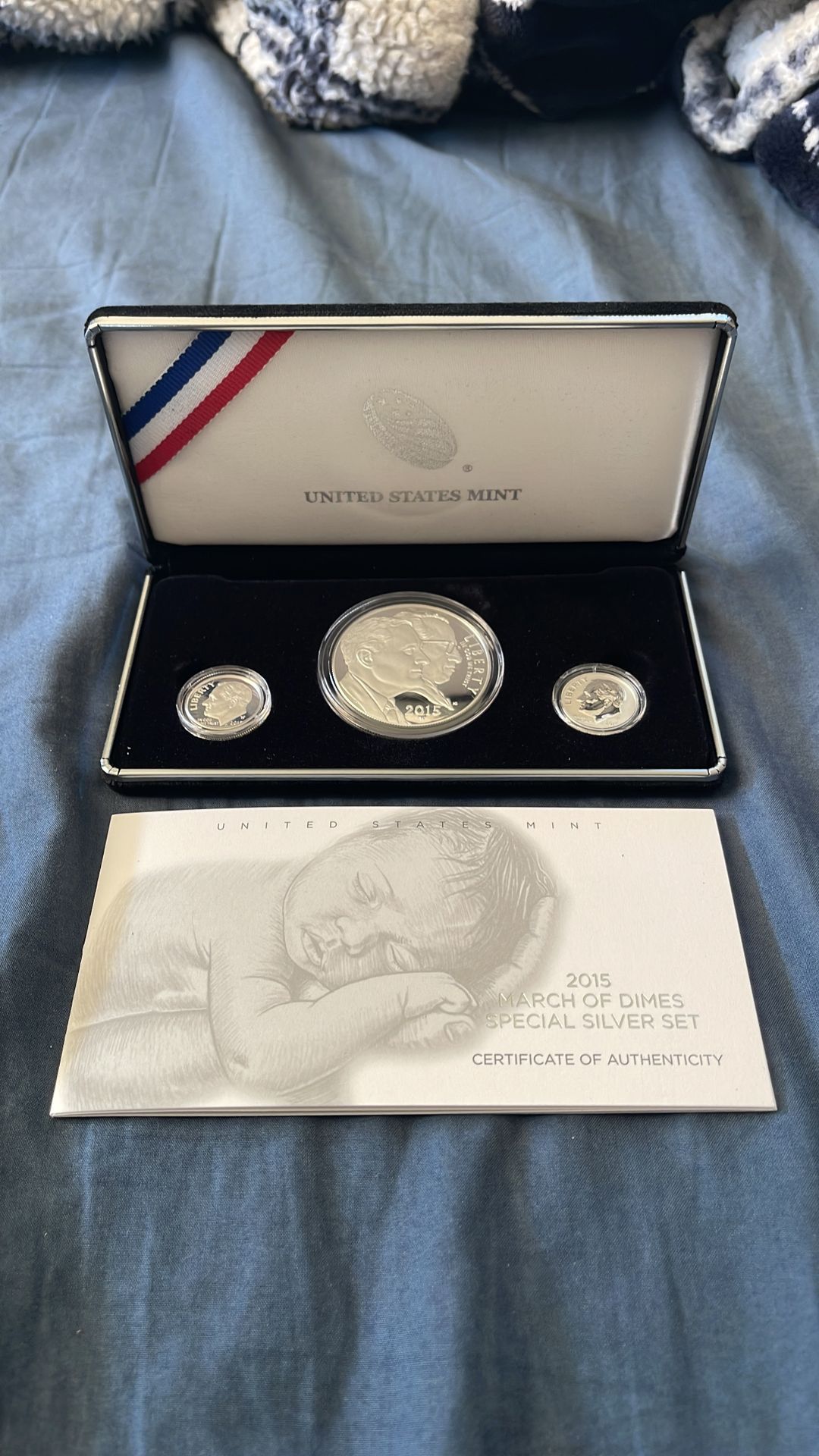 2015 3-Coin U.S. March of Dimes Special Set with Box and COA