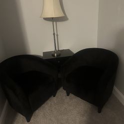 2 Black Velvet Sitting Chairs (Must Pick Up) 