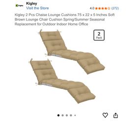 2 piece chaise lounge cushions tan/ light brown