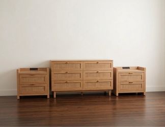 Dresser with 2 maching  nightstands have charging stations delivery available