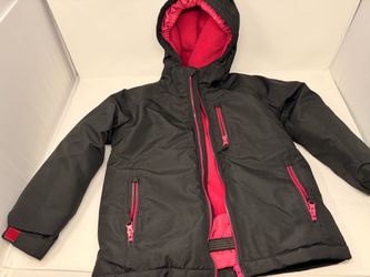 kids Snow jacket – black and pink size 6–7