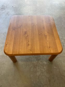 Square Pine Wood Dining Table