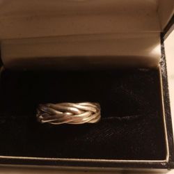 Sterling Silver Band Nice Weight Braided Link Very Different Size 8