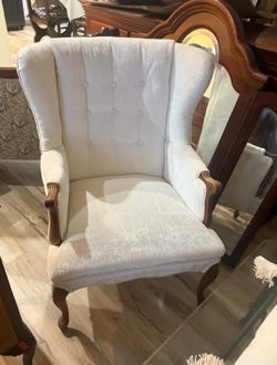 MOVING SALE – Recently Reupholstered Wingback Accent Chair