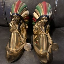 Ronson antique brass bookends very rare obo