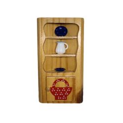 Vintage Doll house Miniature Corner Kitchen Cabinet Wood Furniture & Accessories