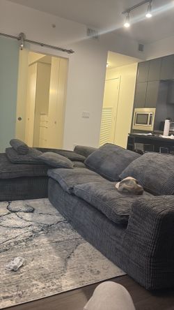 Cloud Sectional Couch - Charcoal Corduroy