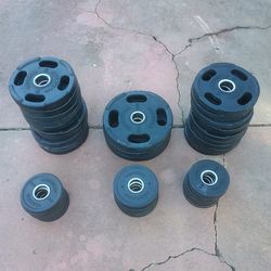 Olympic Rubber Coated Weight Plates 315 Pounds Total