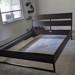 IKEA Queen Trysil Bed Frame (Dark Brown) - All Screws Included
