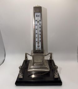 Antique J.G. Cramer Zurich Swiss Obelisk Desk Thermometer Grand Tour - Rare