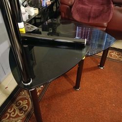 Black glass table