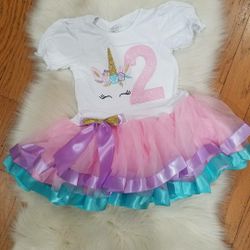 Unicorn Birthday tutu dress
