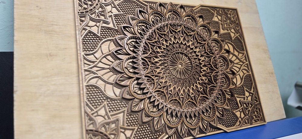 3d Wood Mandala 26"×19"