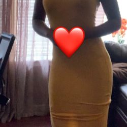 Yellow Strap Dress With Slits
