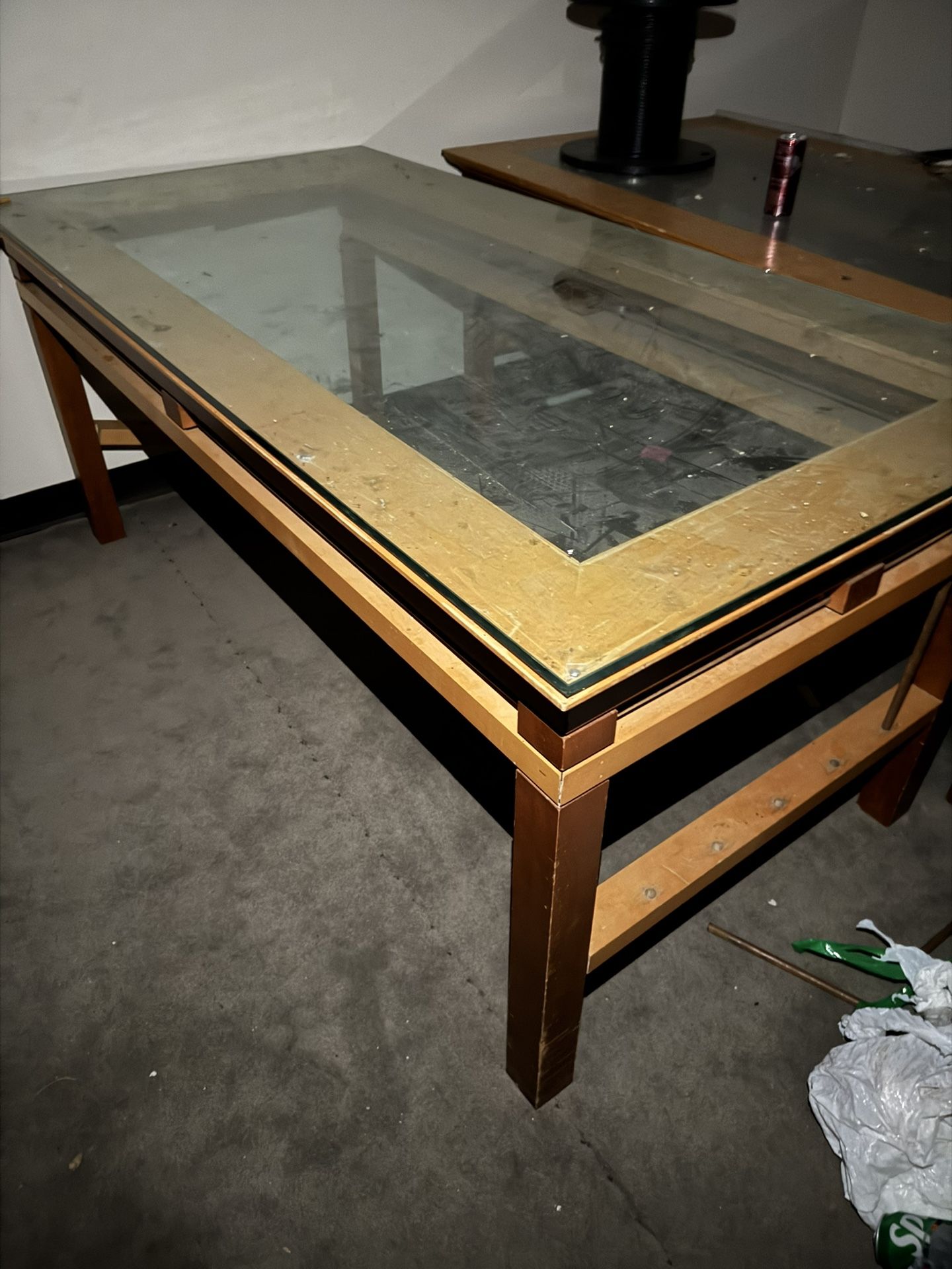 Glass Top And Solid Wood Contemporary Tables