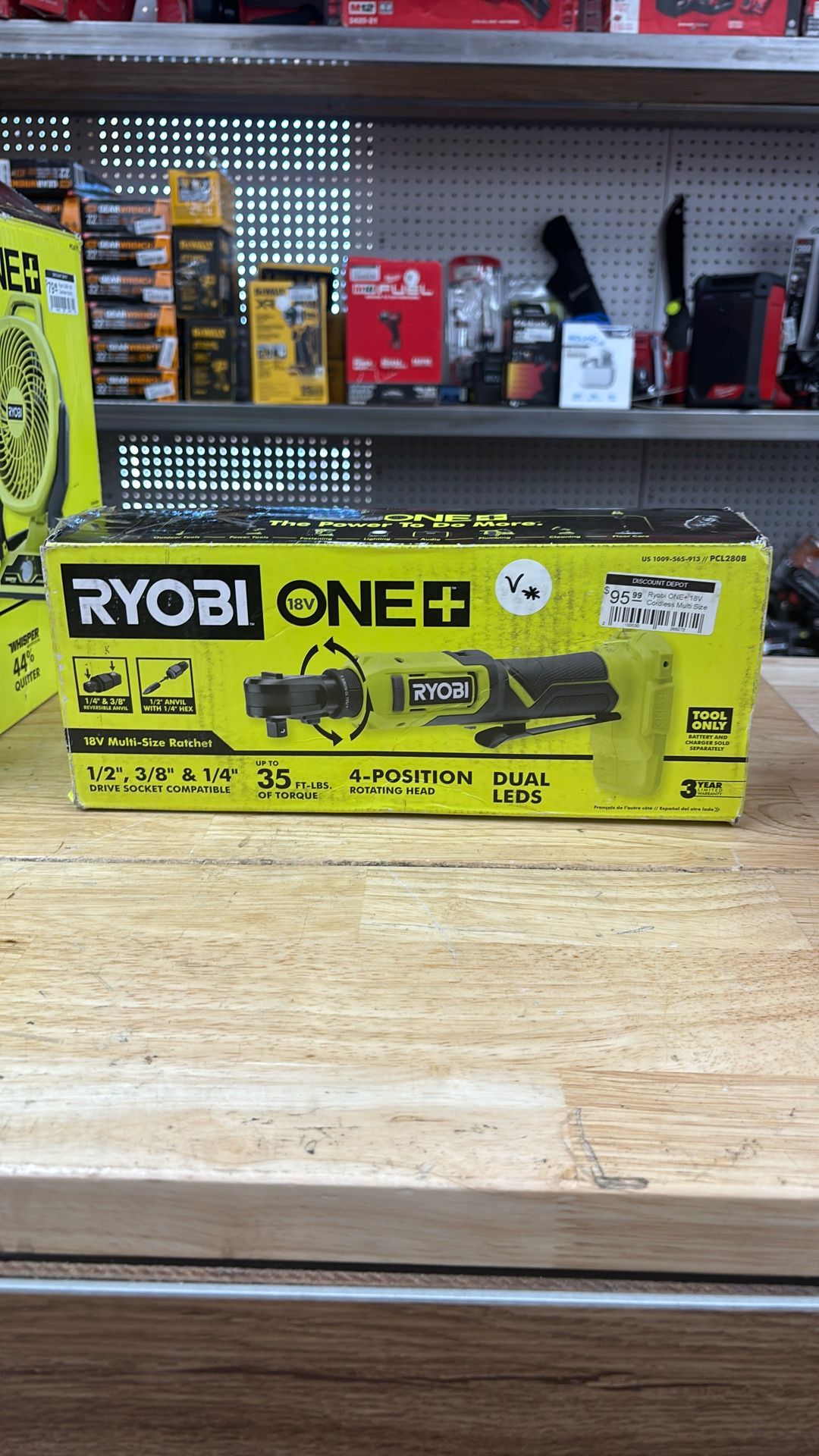 Ryobi ONE+ 18V Cordless Multi Size Ratchet (Tool Only)