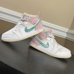 Air Jordan 1 Mid SE TD - SIZE 10C- DD1668-100 Green Glow Arctic Punch Pink Paint