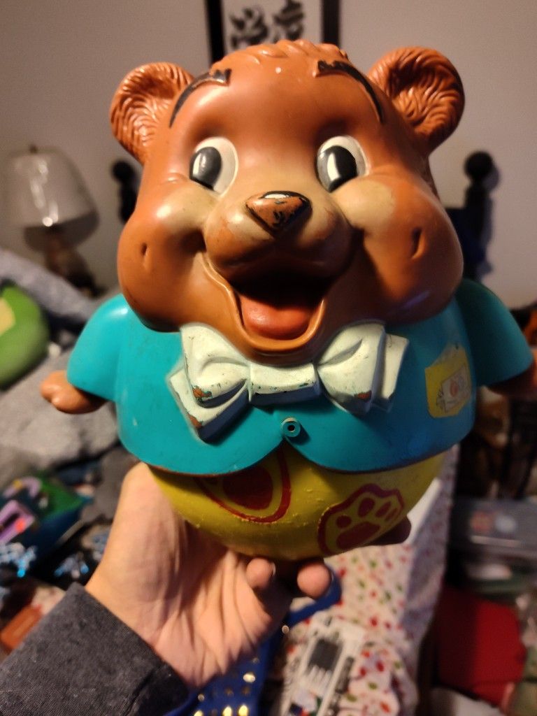 Vintage Bear Rolling Toy 1960s