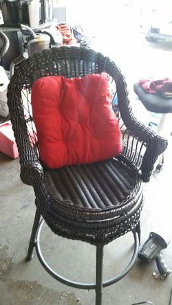 Pier one wicker swivel chair.....damage was just cut put on back just need cushion...