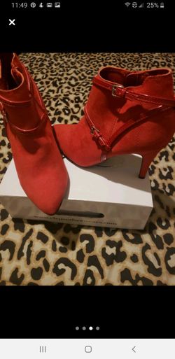 Red Suede Ankle Boots