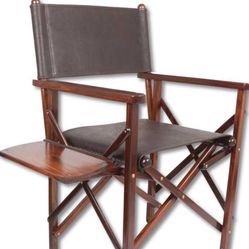 ORVIS:  LEATHER CHAIRS w/ side table. 