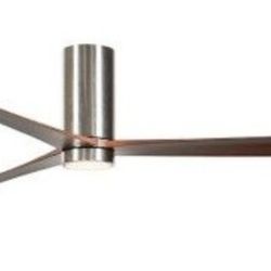 Luxury Ceiling Fan 52 In. LED, Remote, Nickel