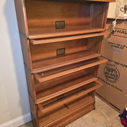 Antique Globe-Wernicke 4-Tier Stacking Barrister Bookcase – Oak
