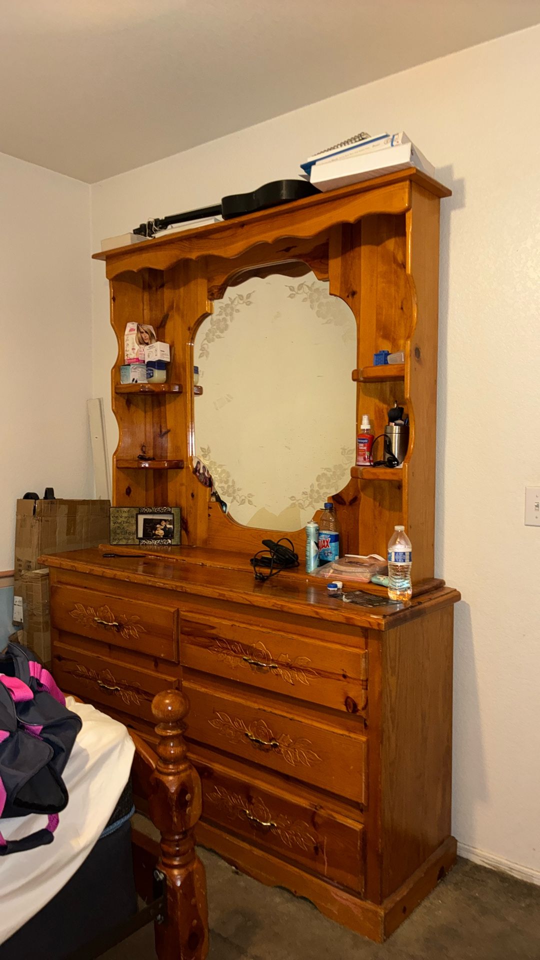 Dresser and mirror