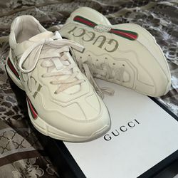 Gucci Rhyton Gucci Logo Leather Sneaker