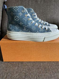 Louis Vuitton Stellar Monogram Denim High Top Sneakers Authentic Size 37.5  for Sale in Los Angeles, CA - OfferUp